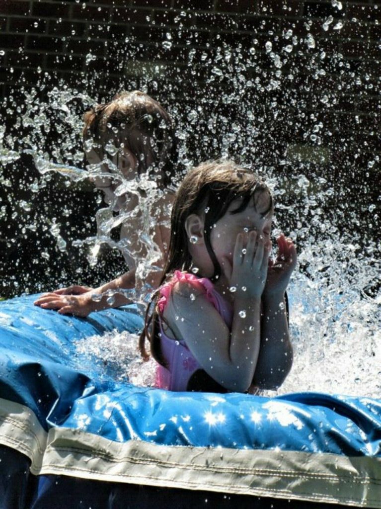 girl, splash, swimming